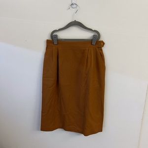 EUC Vintage Burnt Orange Knee-Length Midi Skirt